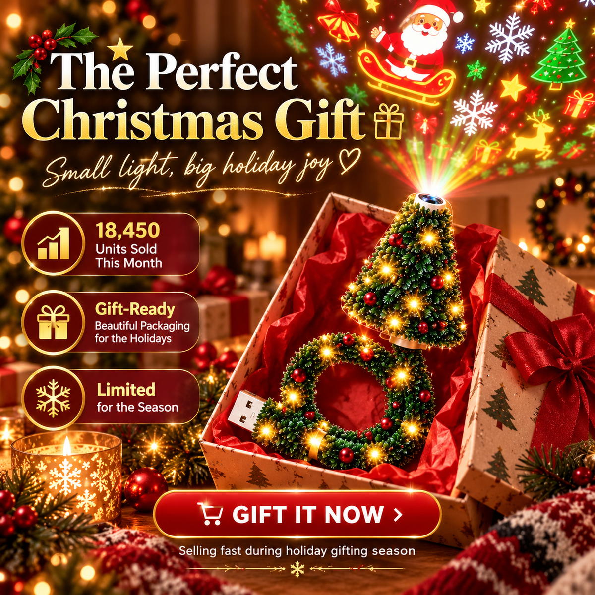 Christmas Magic Projector - 6 Patterns in 1