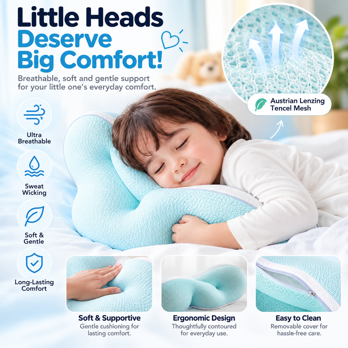 Children Cervical Support Pillow with Dual-sided Comfort