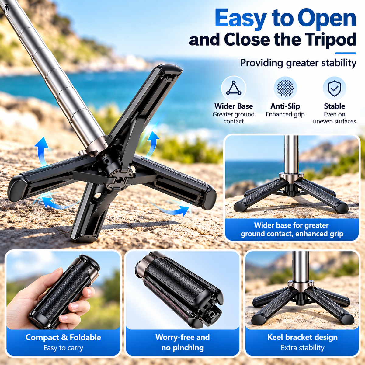 Magnetic selfie stick