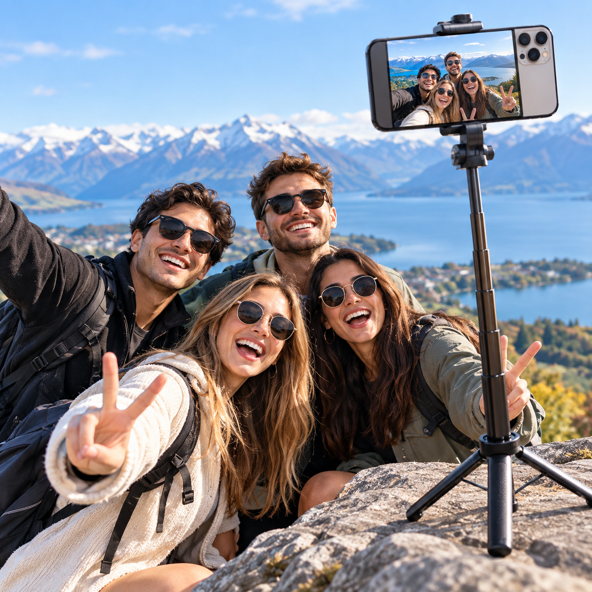 Magnetic selfie stick