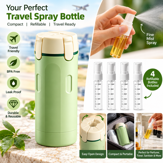 4 In 1 Travel Dispenser Portable Travel Bottles Leak Proof Leakproof Travel Container For Perfume Shampoo Conditioner Lotion