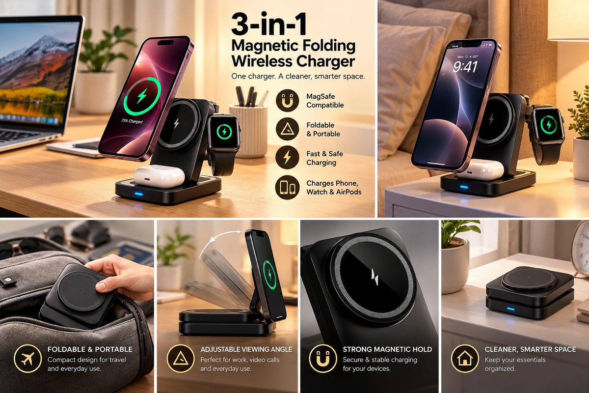 Magnetic Folding Wireless Charger Stand