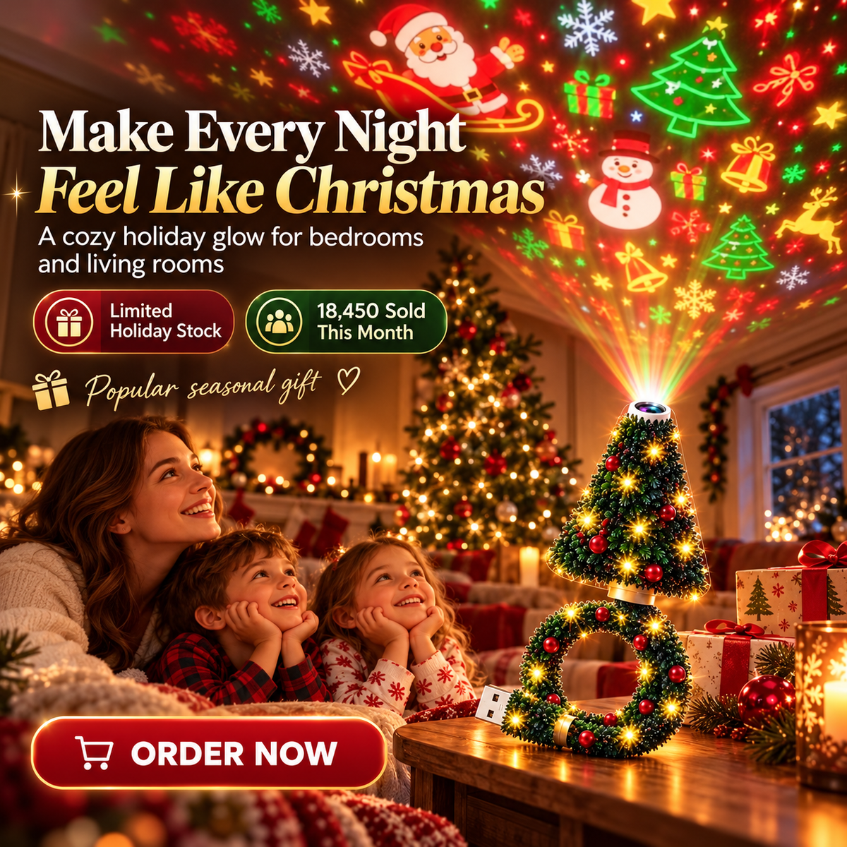 Christmas Magic Projector - 6 Patterns in 1