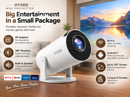HY300 Mini Smart Home Projector