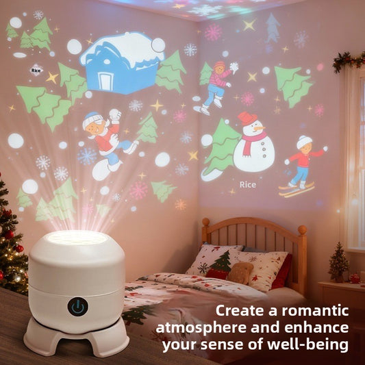 LED rotating projection lamp Christmas holiday children sleep