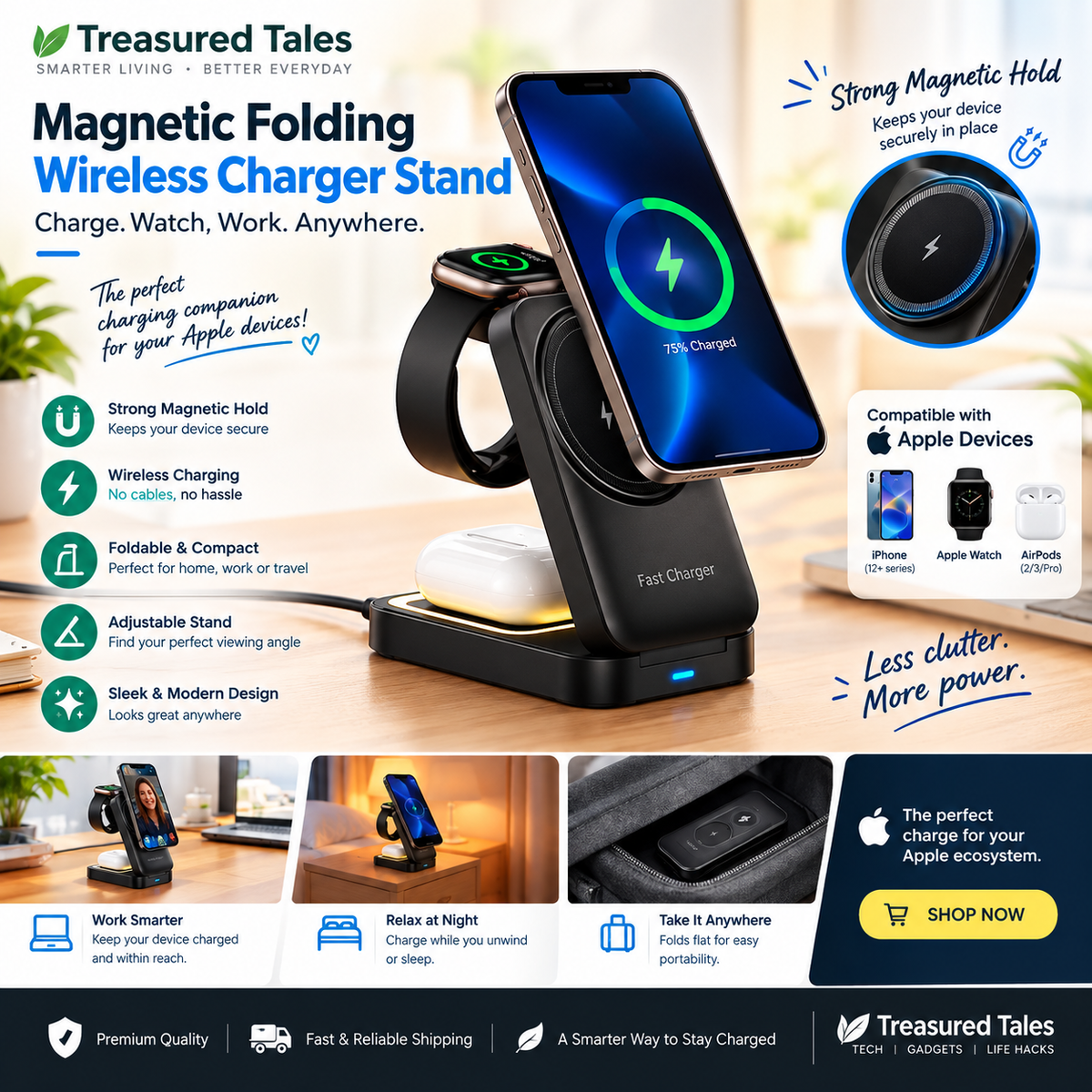 Magnetic Folding Wireless Charger Stand