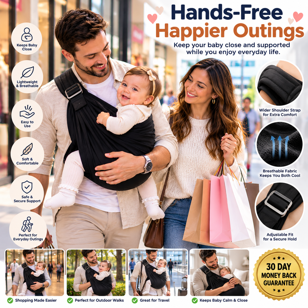 Soft & Comfortable Baby Sling Carrier