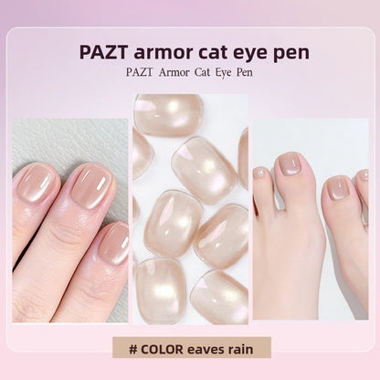 6-in-1 Cat Eye Gel Nail Polish Pen Set, Non-Damaging Base and Top Coat for Nail Art