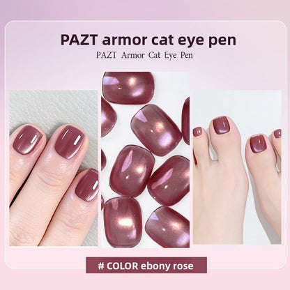 6-in-1 Cat Eye Gel Nail Polish Pen Set, Non-Damaging Base and Top Coat for Nail Art